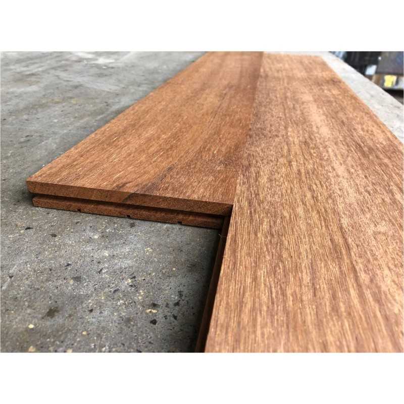 Massiv Merbau Planker. Natur / Select. Dim. 20 mm x 130 x 400-1800 mm. Skarpkantet. Ubehandlet.