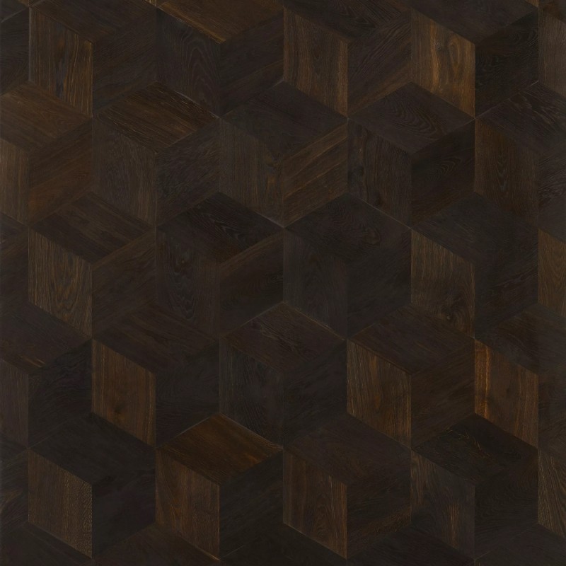 Massiv Moseeg Mønsterflise. Hexparket. Dim. 20,5 mm x 370 x 370 x 370 mm. Ubehandlet.