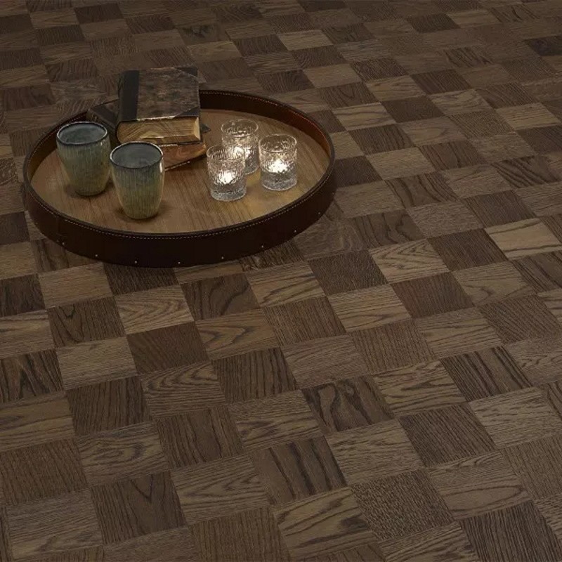 Noble. Eg Chelsea. Small Block. Fletparket (Hollandsk Mønster). Dim. 16 x 190 x 2280 mm. Børstet. Proteco Hardwax Oil.