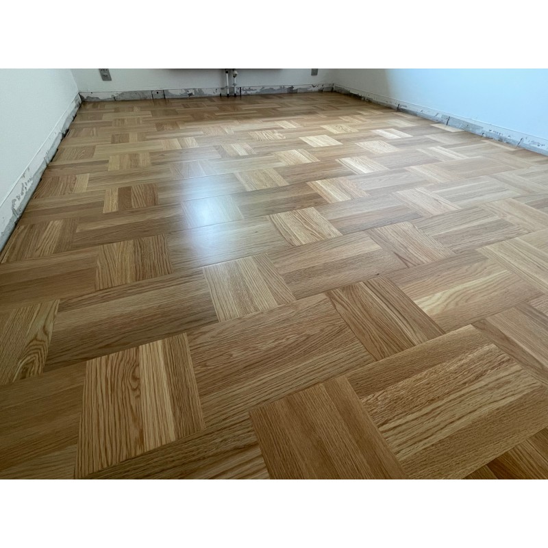 Lamel Eg 3 stav. Hollandsk Mønster. 4 stave på tværs. Liestal. Select. Dim. 22 x 196 x 3048 mm. Natur matlak.