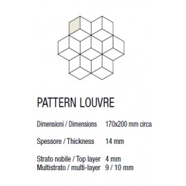 Lamel Eg Rumba. Louvre. Dim. 14 x 170 x 200 mm.