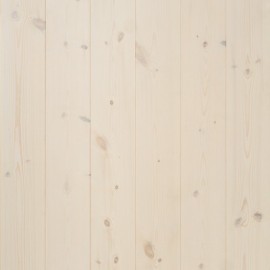 Massiv Fyr Planker. Natur. Faset kanter. Dim. 25 x 160 mm. Hvid Håndvoksolie.