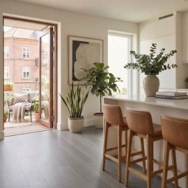 Bambus Ekstrem. Massiv. Dim. 14 x 135 x 1830 mm. Børstet. Gry Granite matlak.