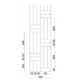 Lamel Eg DOBBELT Hollandsk Mønster. Bex. Select. Dim. 22 x 198 x 2430 mm. Natur matlak.