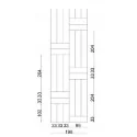 Lamel Eg DOBBELT Hollandsk Mønster. Bex. Select. Dim. 22 x 198 x 2430 mm. Natur matlak.