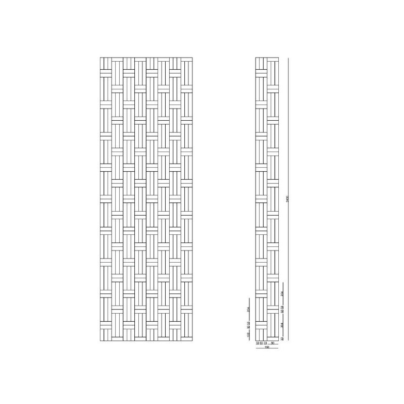 Lamel Eg DOBBELT Hollandsk Mønster. Bex. Select. Dim. 22 x 198 x 2430 mm. Natur matlak.