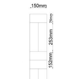 Lamel Eg 2 stav. Hollandsk Mønster. 2 stave på tværs. Lyss. Select. Dim. 23 x 150 x 2430 mm. Natur matlak.
