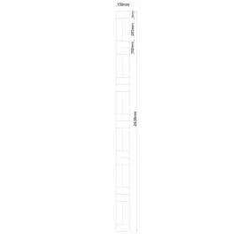 Lamel Eg 2 stav. Hollandsk Mønster. 2 stave på tværs. Lyss. Select. Dim. 23 x 150 x 2430 mm. Natur matlak.