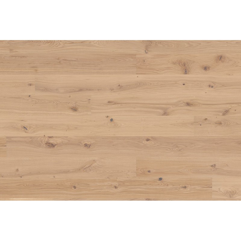 Lamel Eg Plank. Lively. Børstet. Spar. Dim. 14 x 195 x 2390 mm. Hvid mat lak.