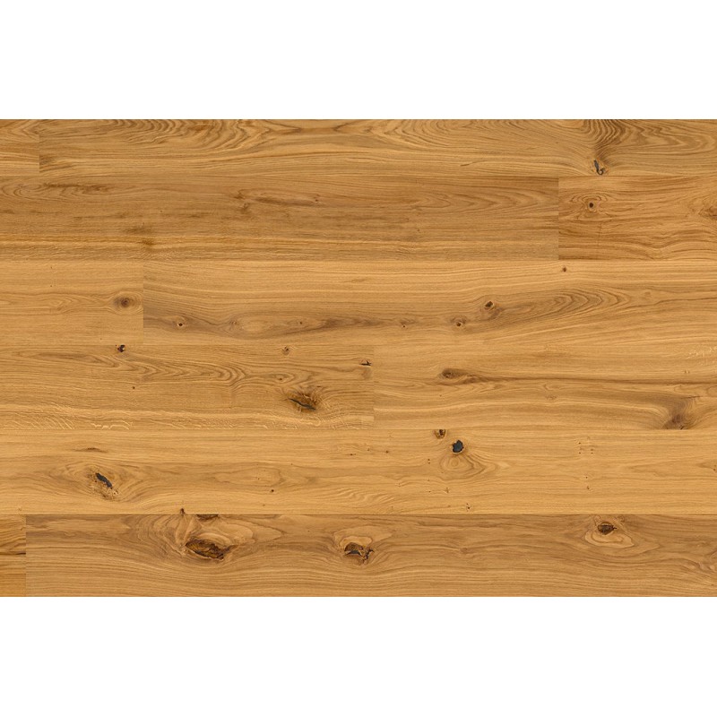 Lamel Eg Plank. Knotty. Hjerter. Dim. 14 x 195 x 2390 mm. Mat lak.