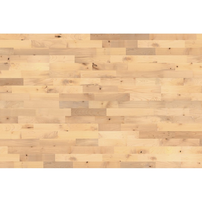 Lamel Bjergahorn Parket. Knotty. Hjerter. Dim. 14 x 198 x 2390 mm. Mat lak.