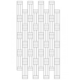 Lamel Eg 3 stav. Hollandsk Mønster. 4 stave på tværs. Lenk. Select. Dim. 22 x 167 x 2160 mm. Natur matlak.