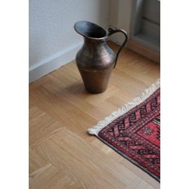 Lamel Eg 3 stav. Hollandsk Mønster. 4 stave på tværs. Lenk. Select. Dim. 22 x 167 x 2160 mm. Natur matlak.