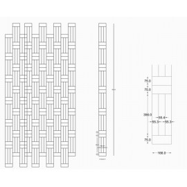 Lamel Eg 3 stav. Hollandsk Mønster. 2 stave på tværs. Ascona. Select. Dim. 22 x 166 x 3036 mm. Natur matlak.