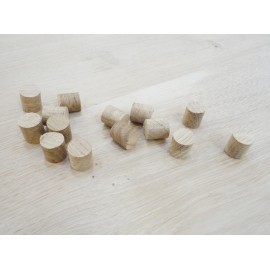 Massiv Eg Træpropper. ø15 mm. Ubehandlet.