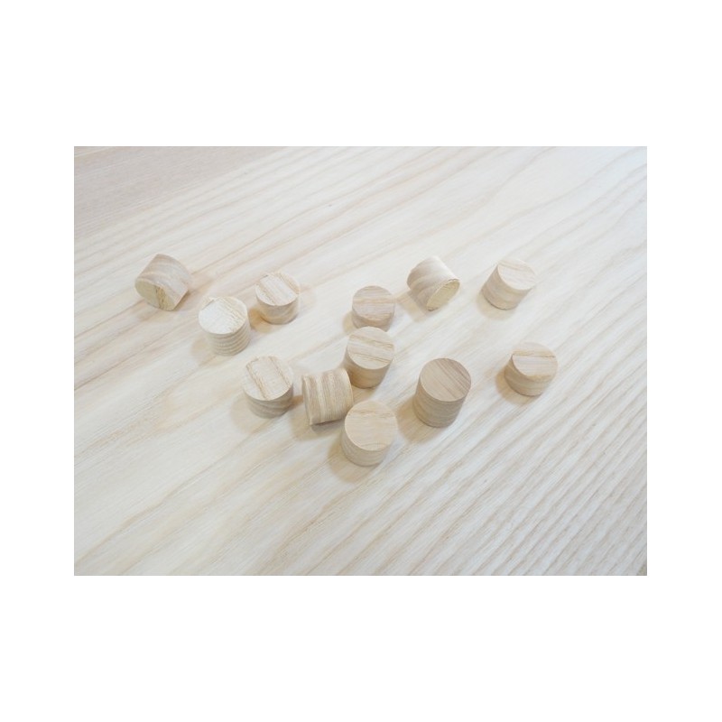 Massiv Ask Træpropper. ø15 mm. Ubehandlet.