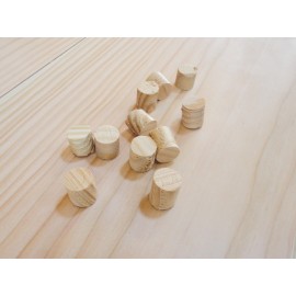 Massiv Douglas Træpropper. ø15 mm. Ubehandlet.