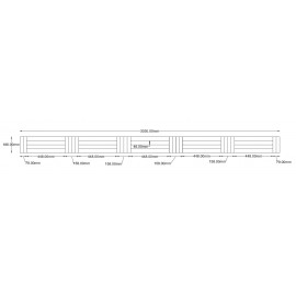 Lamel Eg 4 stav. Hollandsk Mønster. 4 stave på tværs. Olten. Natur. Dim. 22 x 186 x 3030 mm. Natur matlak.