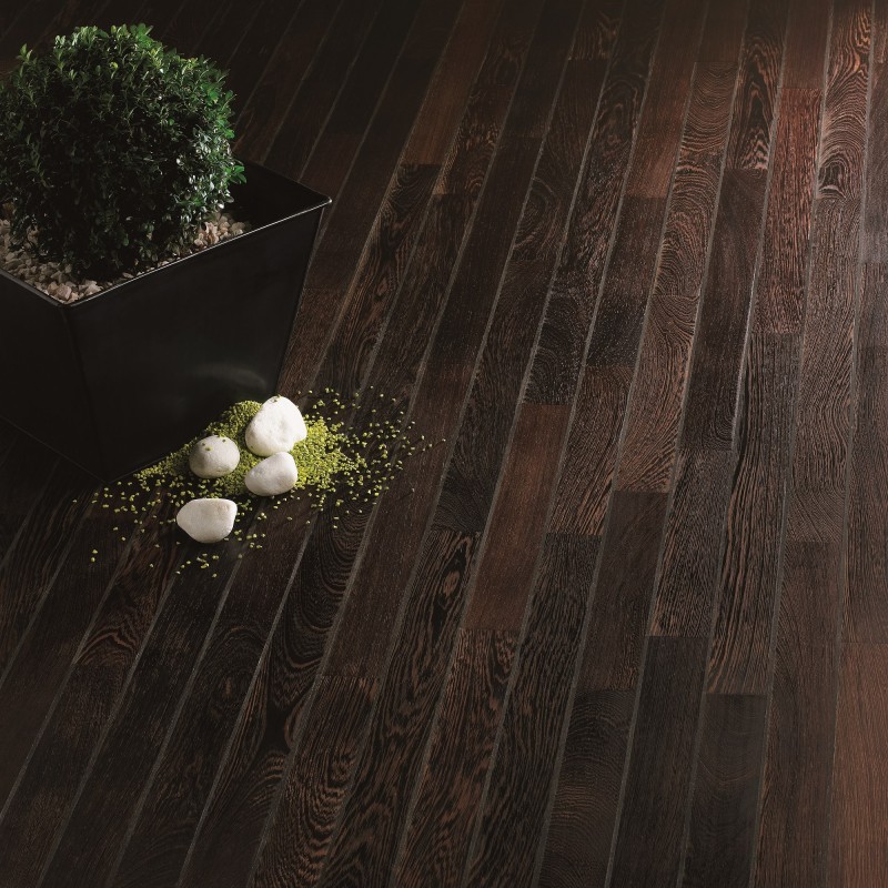 Massiv Wenge. Navylam+. Dim.11 mm x 86 x 300-1200 mm. Naturolieret.