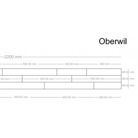 Lamel Eg 3 stav. Parketbrædder. Light Oberwil. Select. Dim. 22 x 204 x 2200 mm. Natur matlak.