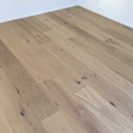 Herregårdsplank. Lamel Eg Planker. Dim. 15 x 260 mm. Rustic. Let børstet. Neutral Mat Lak.